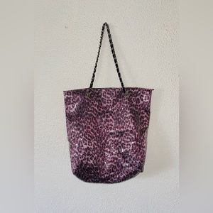 Pink Leopard Shimmery Tote